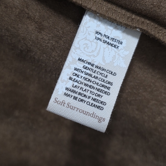 Soft Surroundings Brown Faux Suede Lightweight Jacket Size Small - Picture 5 of 5